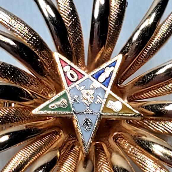 Order of the Eastern Star Brooch Pin Freemasonry 1.5" Freemason Secret Society - Picture 2 of 4